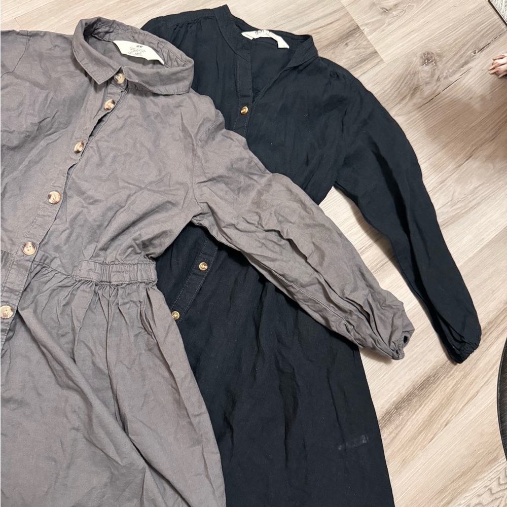 H&M black long sleeves shirt dress